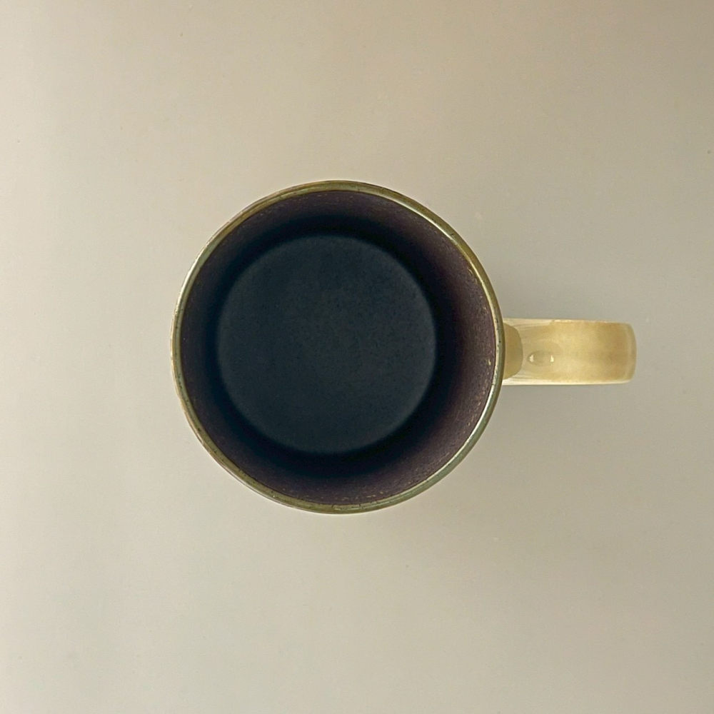 日本製美濃燒咖啡色系三色色塊陶瓷馬克杯 杯子 水杯 300ml-細節圖3