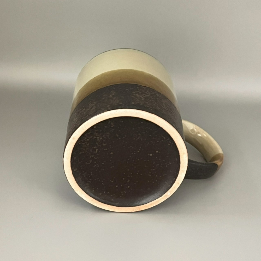 日本製美濃燒咖啡色系三色色塊陶瓷馬克杯 杯子 水杯 300ml-細節圖4