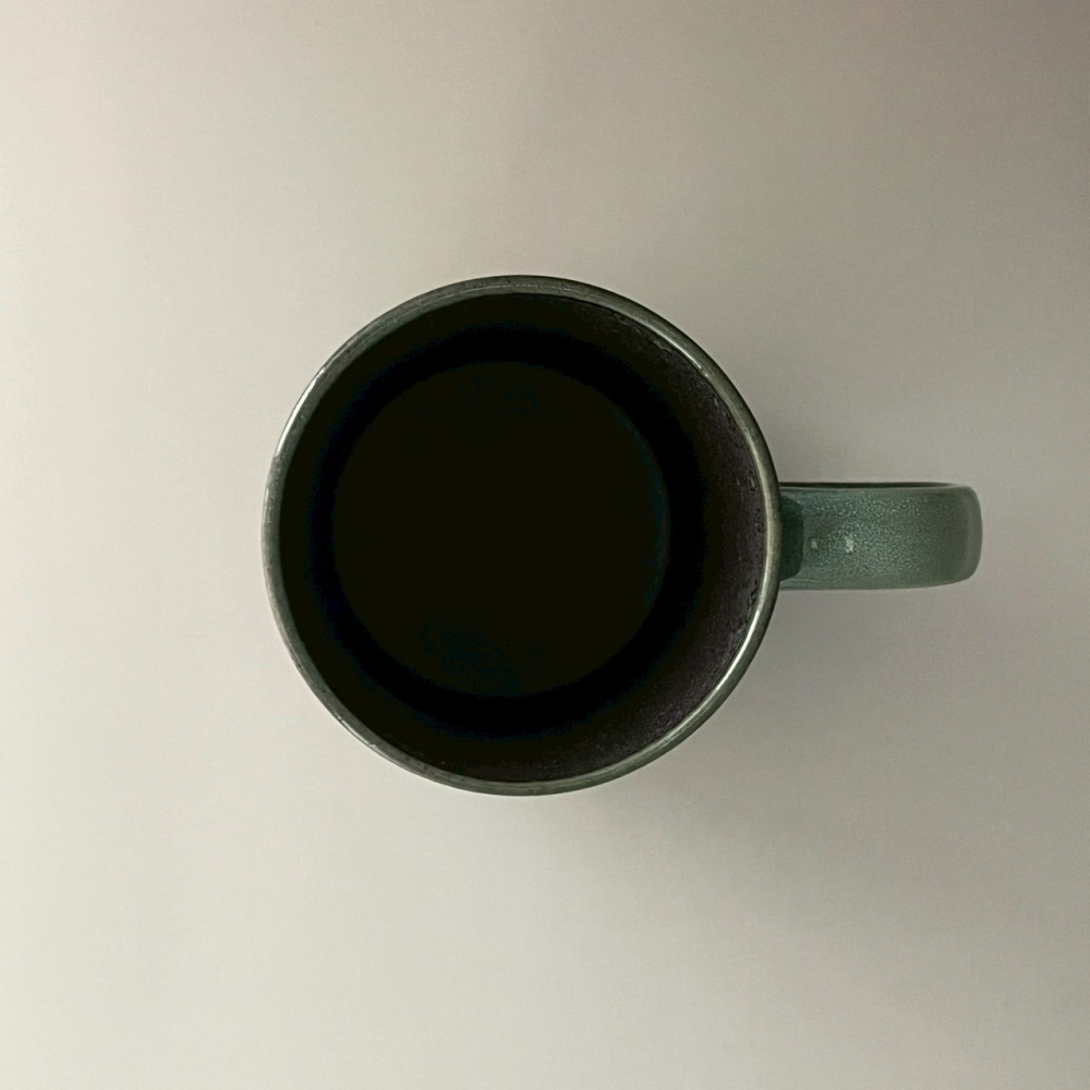 日本製美濃燒藍色與咖啡色系三色色塊陶瓷馬克杯 杯子 水杯 300ml-細節圖4