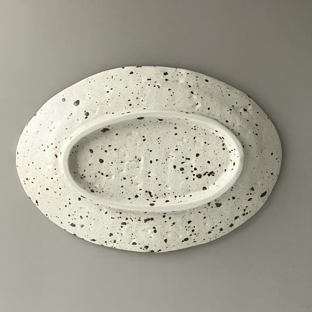 日本製美濃燒湖水藍不規則橢圓盤 陶瓷盤 餐盤 長丸皿 小盤子 小碟子-細節圖2