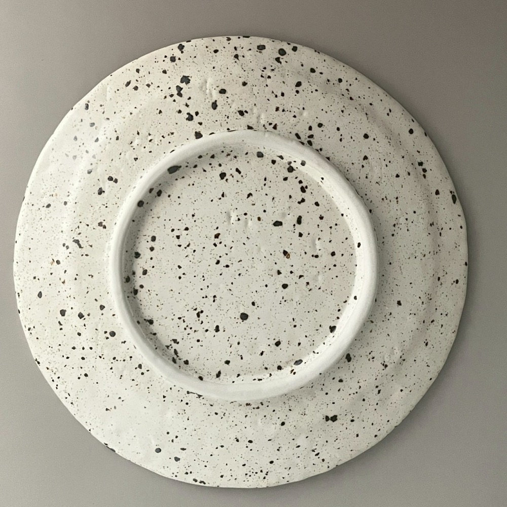 日本製美濃燒湖水藍不規則圓盤 陶瓷盤 餐盤 丸皿 20cm-細節圖2