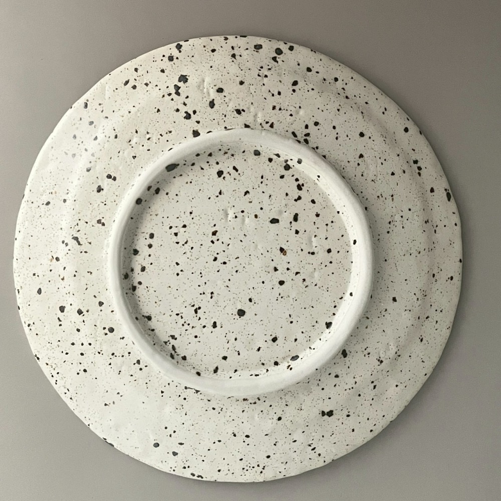 日本製美濃燒湖水藍不規則圓盤 陶瓷盤 餐盤 丸皿 20cm-細節圖2