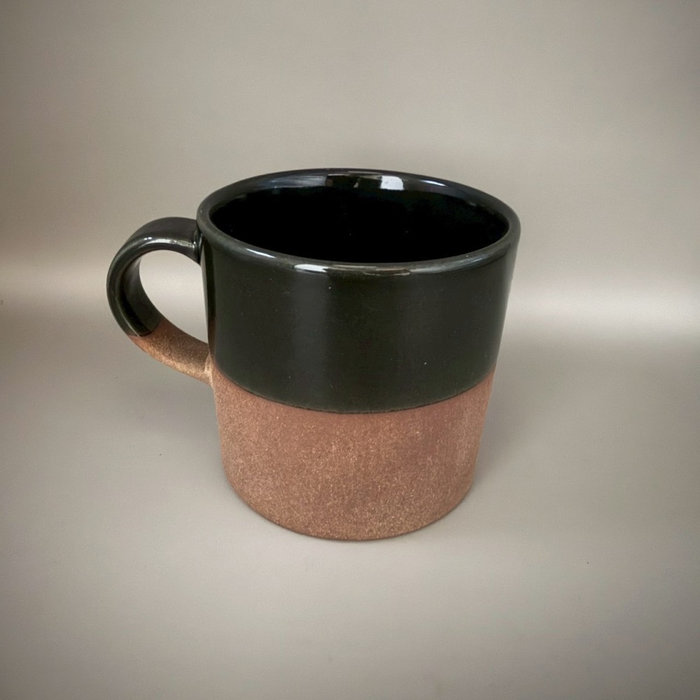 日本製美濃燒文山窯撞色色塊馬克杯 杯子 水杯  茶杯 250ml 白色 極深綠-細節圖7
