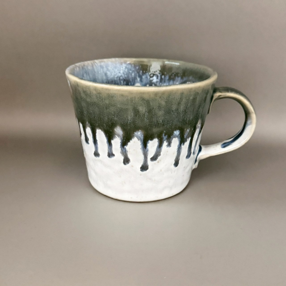 春子家HARUKOKE選品 日本製美濃燒復古灰綠馬克杯 杯子 水杯 茶杯 300ml-細節圖2