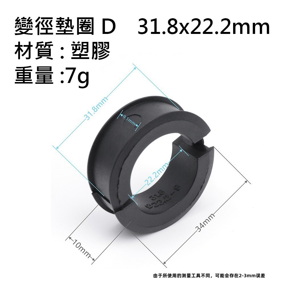 變徑墊圈 車把墊圈 Garmin 二代碼錶座墊圈 延伸座墊圈 燈座墊圈 轉接座墊圈 碼錶架墊圈 燈架墊圈 手機架墊圈-規格圖5