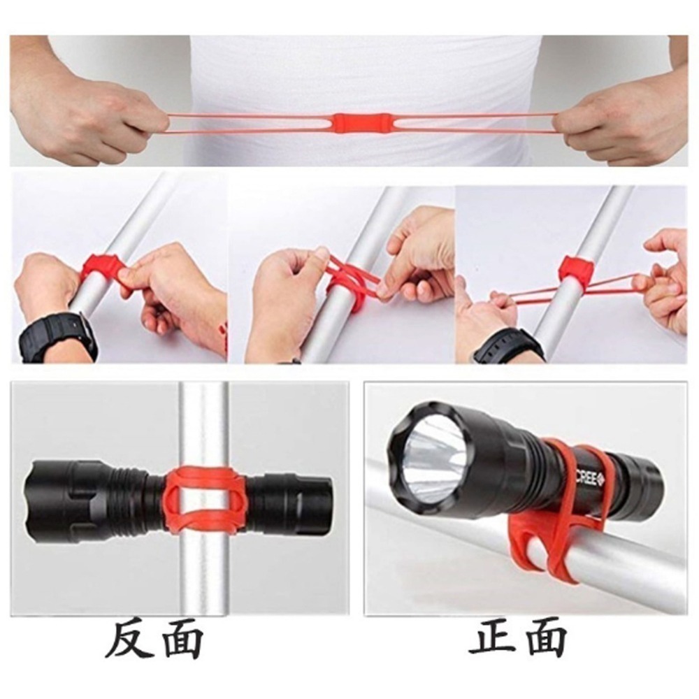 第二代 矽膠綁帶 長款 短款 萬用綁帶 自行車矽膠綁帶 手電筒綁帶 燈架綁帶 矽膠燈架 高彈性矽膠帶 腳踏車綁帶-細節圖6