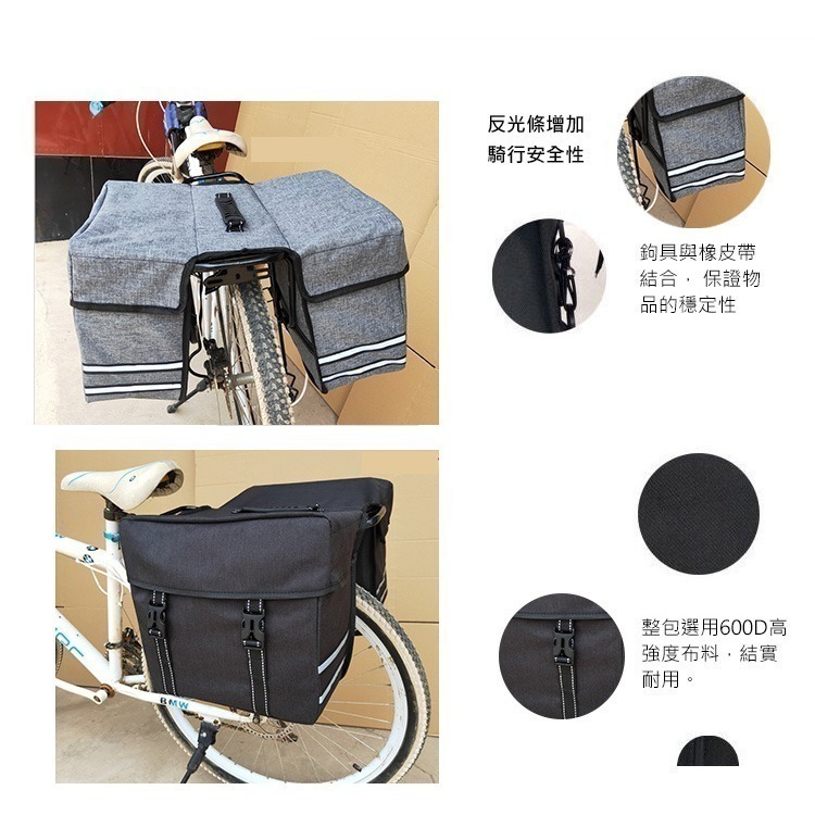 24L 立體包 自行車貨架馬鞍包 環島包 自行車後貨架包 馬鞍袋 自行車馬鞍包 馱包 自行車包 大馬鞍包 腳踏車馬鞍袋-細節圖7