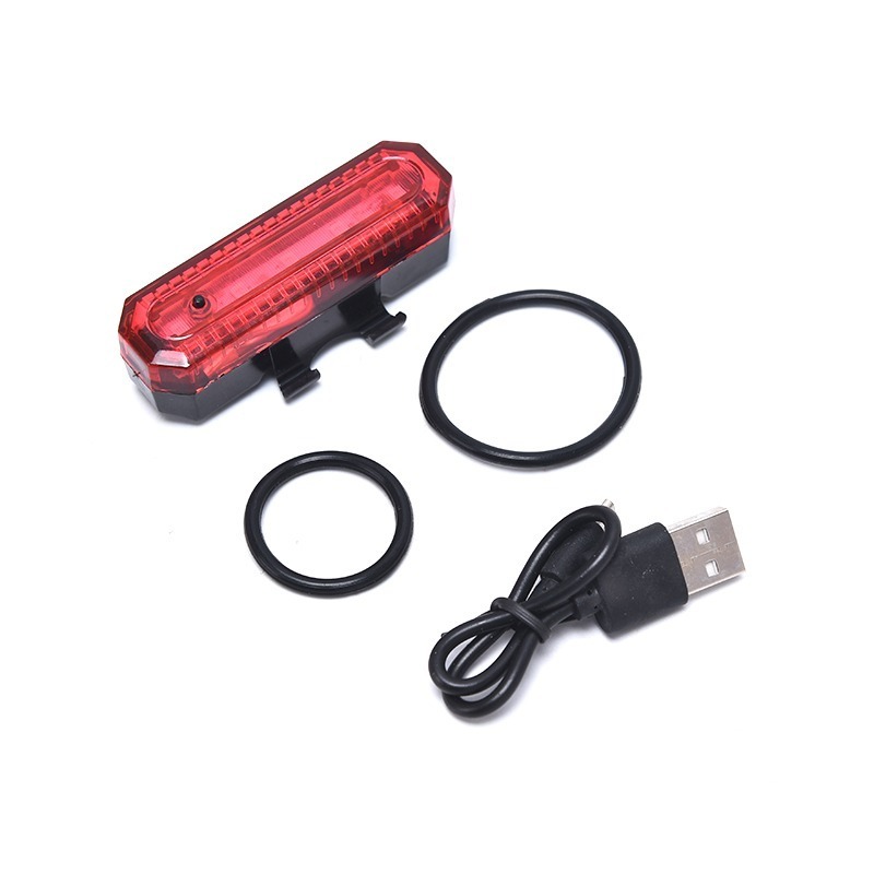 JH-818 五連星 4光色可選 USB充電式自行車燈 腳踏車LED燈 後燈 尾燈 前燈 警示燈-細節圖5