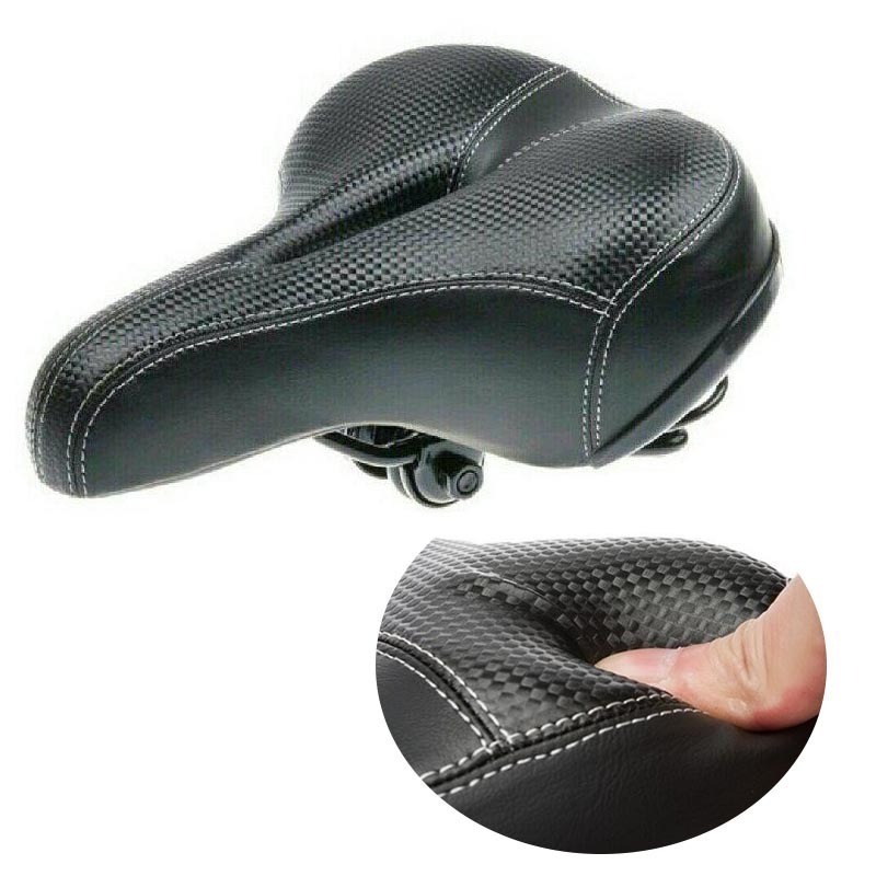碳纖紋坐墊 大彈簧坐墊 大屁股坐墊 自行車坐墊 寬版超厚坐墊 中空坐墊 腳踏車坐墊 沙發坐墊 公路車登山車 淑女車-細節圖4