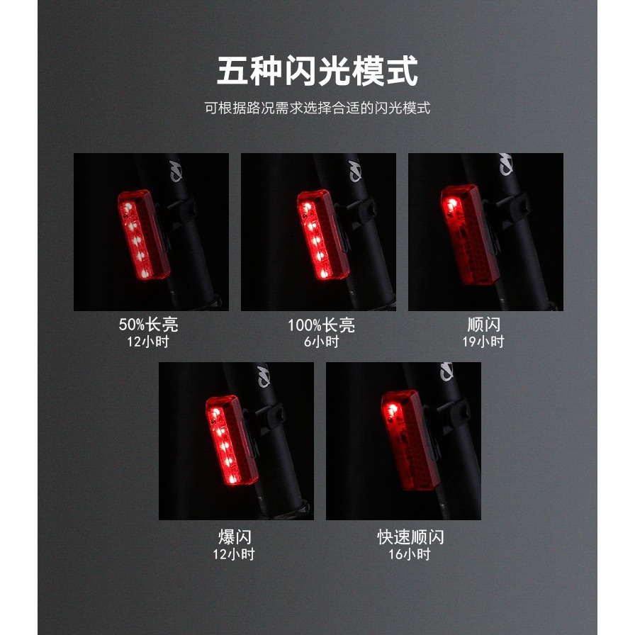 火狼星 097 廣角+反光外殼 USB充電式自行車燈 腳踏車LED燈 掛包燈 後燈 尾燈 前燈 警示燈-細節圖4