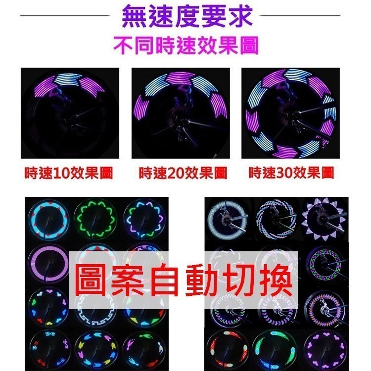 A02 自行車風火輪 雙面14LED 花鼓燈 風火輪 鋼絲燈 30種圖案 氣嘴燈 輻條燈 腳踏車風火輪 腳踏車輪胎燈-細節圖7