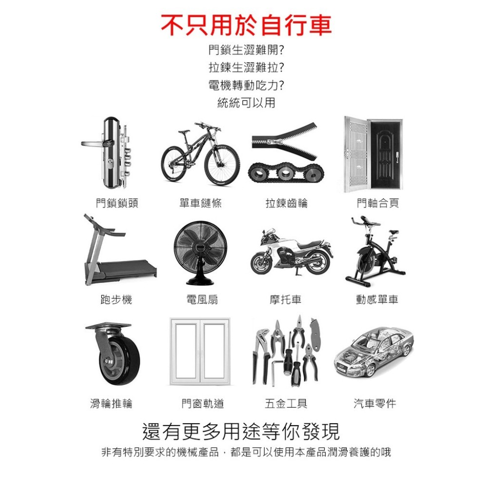 YAN英拿 腳踏車鏈條油 乾式鏈條油 鐵氟龍鏈條油 自行車鏈條油 鏈條潤滑劑 鍊條潤滑油  鍊條防鏽油 單車鏈條油-細節圖6