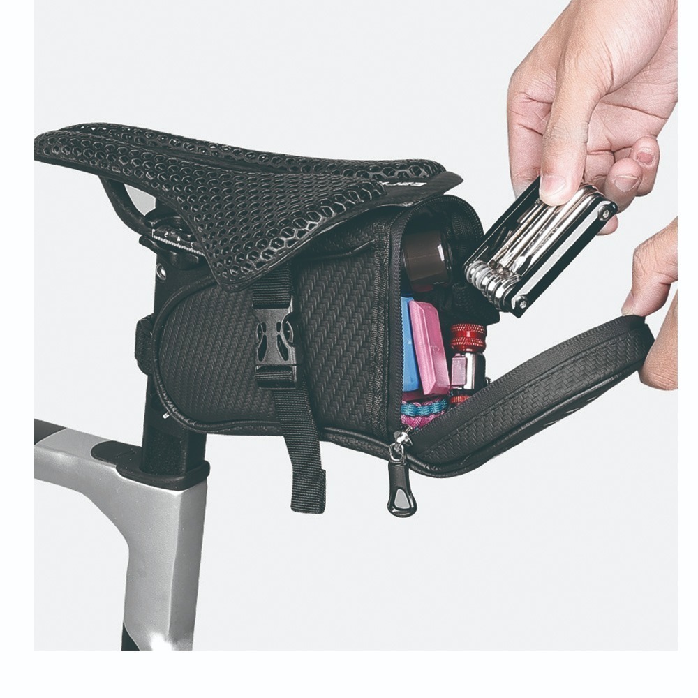 碳纖紋坐墊包 1.2L 自行車坐墊包 坐管包 防水坐墊包 坐管袋 坐墊包 自行車包 自行車尾包 自行車後包-細節圖4