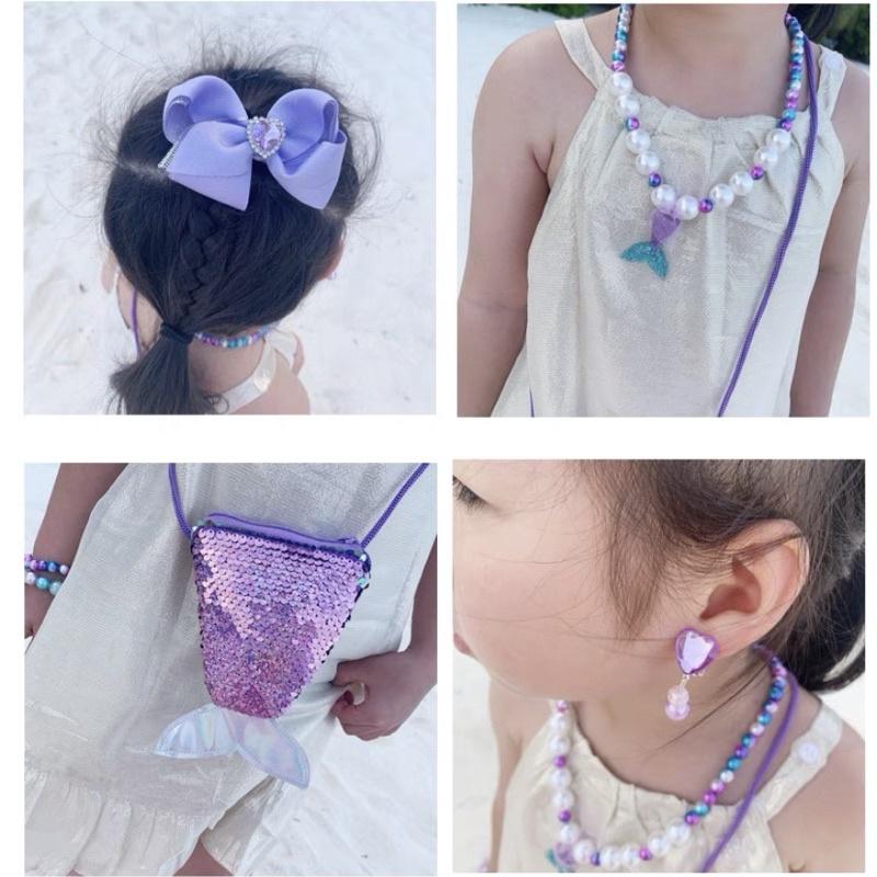 小腳呀🌟台灣現貨有發票✔️公主迷兒童外貿質感超好女童必備6件組項鍊小包手鍊耳環聖誕必備-細節圖6