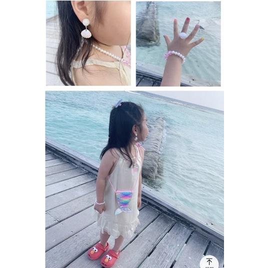 小腳呀🌟台灣現貨有發票✔️公主迷兒童外貿質感超好女童必備6件組項鍊小包手鍊耳環聖誕必備-細節圖7