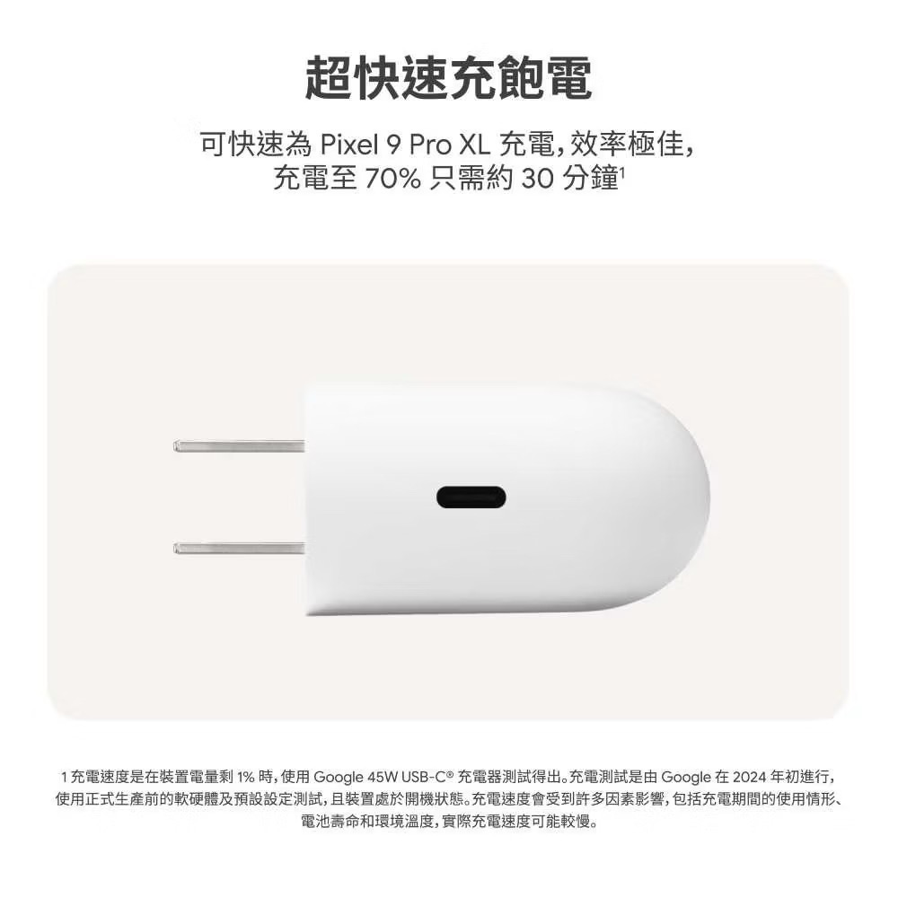 Google 原廠【45W USB-C 盒裝充電頭未附線-台灣公司貨】-細節圖5
