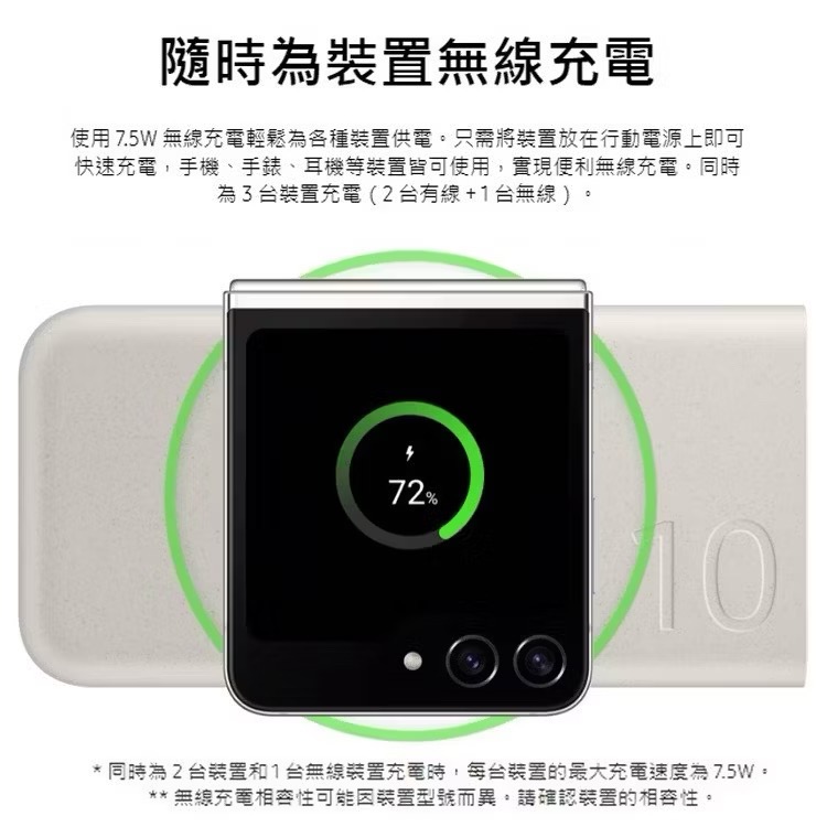 Samsung 三星 無線閃充行動電源 10000mAh EB-U2510 無線行動電源 原廠公司貨-細節圖2