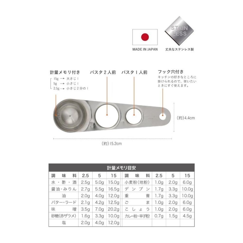 純淨北歐 | CB JAPAN 日本製 多功能精密計量匙 不銹鋼 計量匙 多功能 義大利麵量匙 現貨-細節圖6