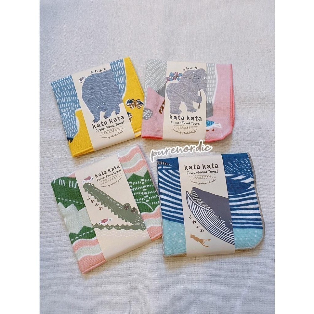 純淨北歐 | 日本製 kata kata むすび 純棉手帕 (四款) 動物系列 純棉 柔軟蓬鬆 現貨-細節圖2
