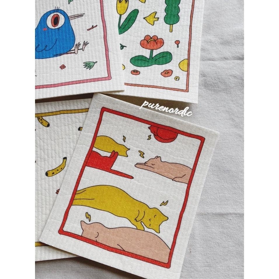 純淨北歐 | 日本北歐風紙漿纖維家事布(4款) 紙漿布 家事布 四種圖案 日本 現貨 特價-細節圖4