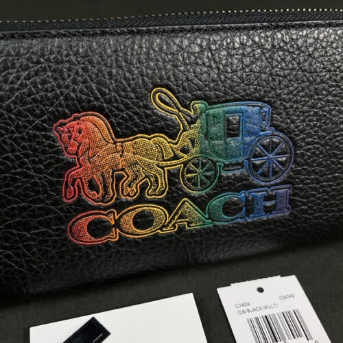 【良威精品】COACH 拉鍊長夾 手拿長夾 彩色馬車 C7458 正品/全新/美國代購/台灣現貨-細節圖4