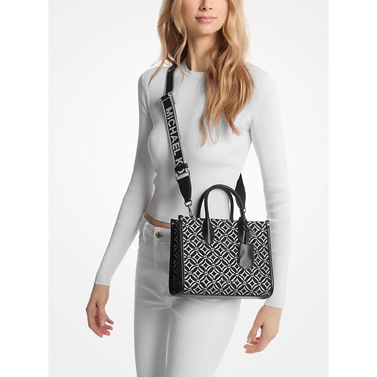 【良威精品】MK Michael Kors Mirella 側背包 緹花 手提包-細節圖4