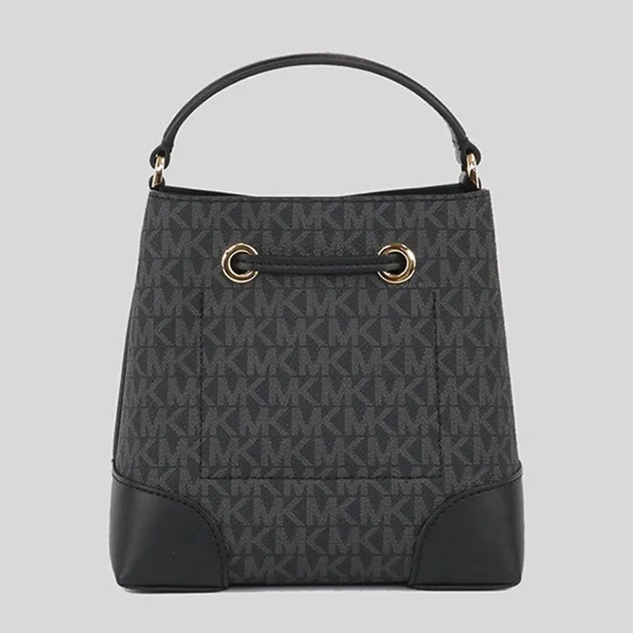 【良威精品】MK Michael Kors 水桶包 束繩 小款 拚色  側背包-細節圖5