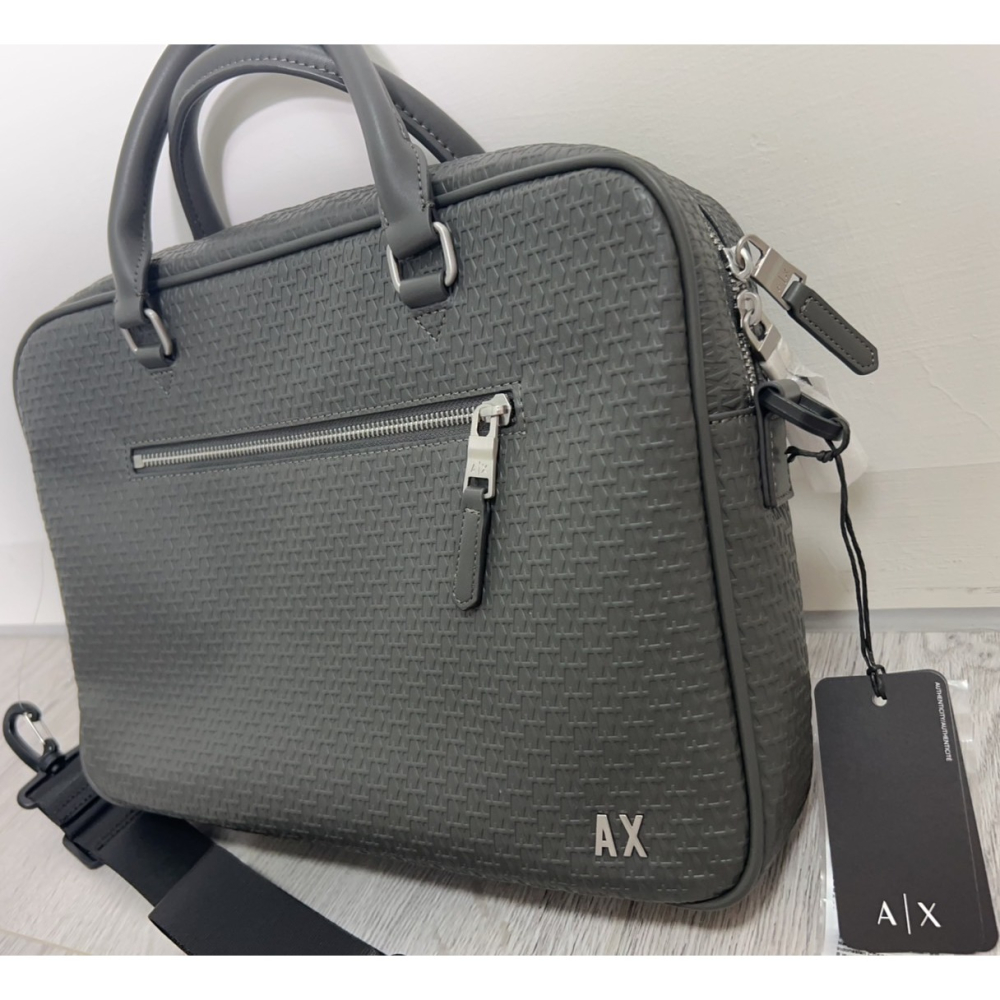 【良威精品】AX Armani Exchange 公事包 側背包 手提包 滿版字母 全新/美國代購/現貨-細節圖2