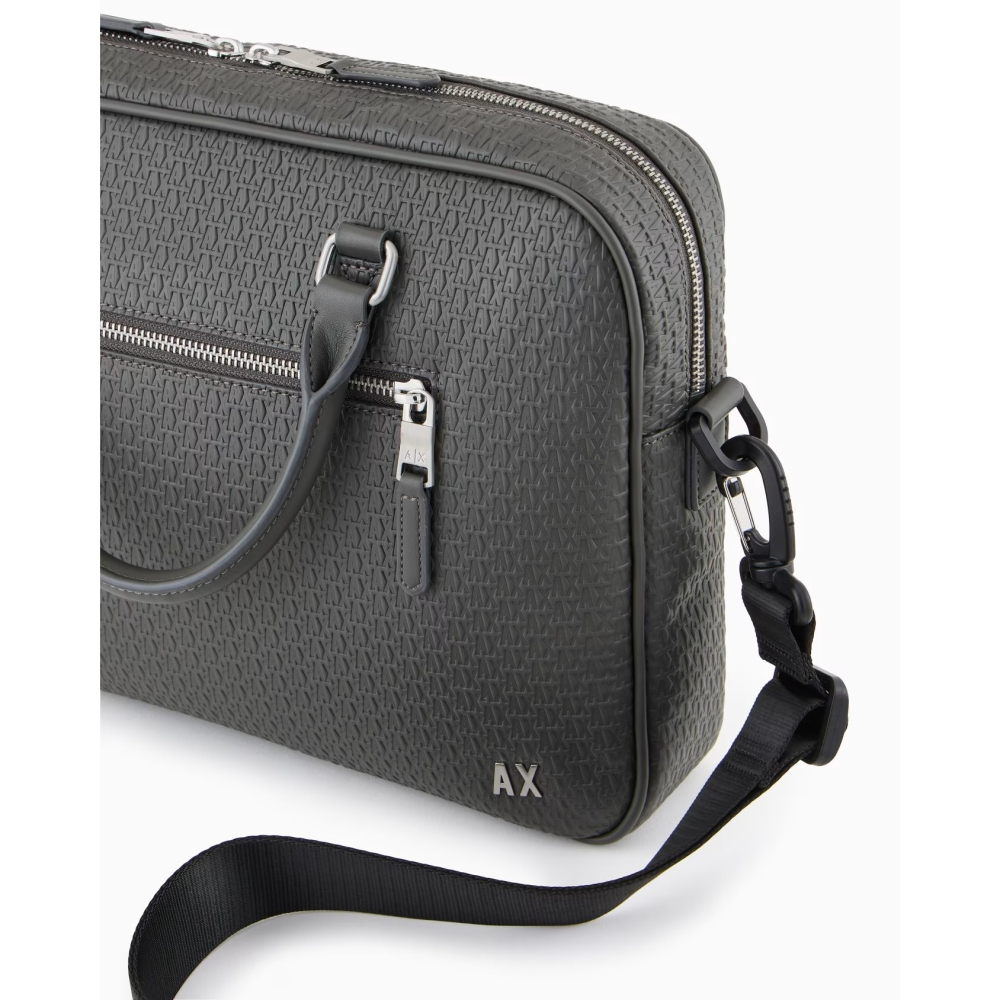【良威精品】AX Armani Exchange 公事包 側背包 手提包 滿版字母 全新/美國代購/現貨-細節圖6