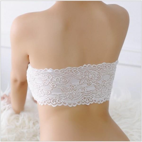 蕾絲小可愛 裹胸抹胸 露肩露背打底防走光 附贈肩帶/襯墊 露肩露背百搭款 蕾絲露肩小可愛-細節圖2