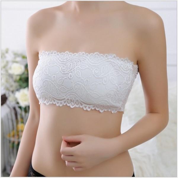 蕾絲小可愛 裹胸抹胸 露肩露背打底防走光 附贈肩帶/襯墊 露肩露背百搭款 蕾絲露肩小可愛-細節圖3