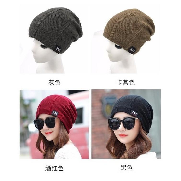 男女通用-韓版 純色毛線帽 貼布針織帽 孕婦保暖月子帽 堆堆帽 毛球帽 包頭帽 戶外登山露營套頭帽 冷氣房頭巾 化療光頭-細節圖2