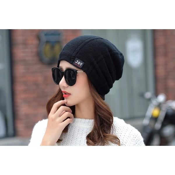 男女通用-韓版 純色毛線帽 貼布針織帽 孕婦保暖月子帽 堆堆帽 毛球帽 包頭帽 戶外登山露營套頭帽 冷氣房頭巾 化療光頭-細節圖3