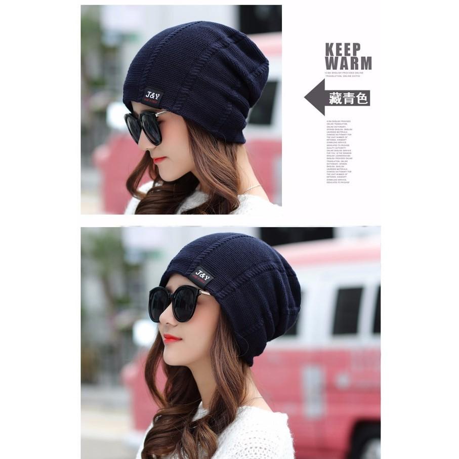 男女通用-韓版 純色毛線帽 貼布針織帽 孕婦保暖月子帽 堆堆帽 毛球帽 包頭帽 戶外登山露營套頭帽 冷氣房頭巾 化療光頭-細節圖6