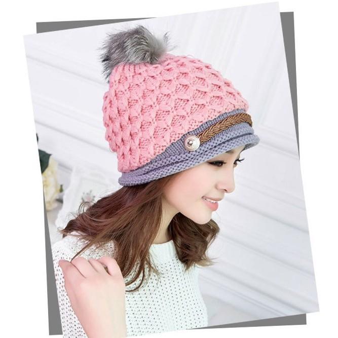 冬季新款 韓版 拚色針織帽 針織毛線帽 毛球毛線帽 護耳帽子 毛線帽 套頭帽 包頭帽 保暖帽 毛帽 露營 登山爬山 毛帽-細節圖3