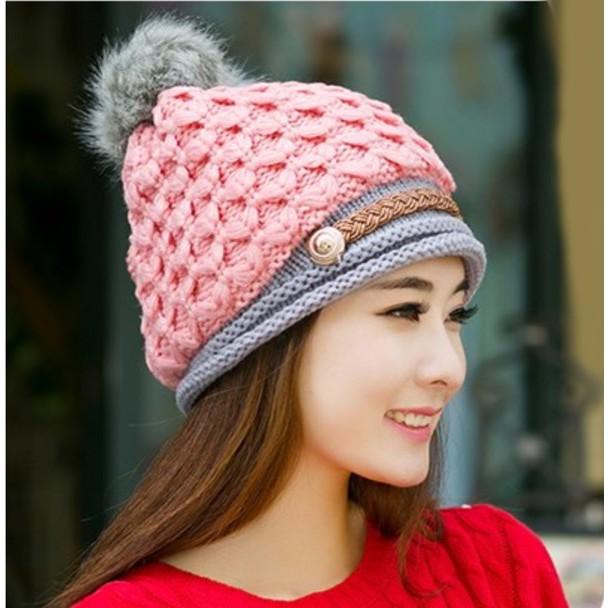 冬季新款 韓版 拚色針織帽 針織毛線帽 毛球毛線帽 護耳帽子 毛線帽 套頭帽 包頭帽 保暖帽 毛帽 露營 登山爬山 毛帽-細節圖4