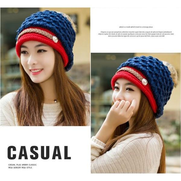 冬季新款 韓版 拚色針織帽 針織毛線帽 毛球毛線帽 護耳帽子 毛線帽 套頭帽 包頭帽 保暖帽 毛帽 露營 登山爬山 毛帽-細節圖5