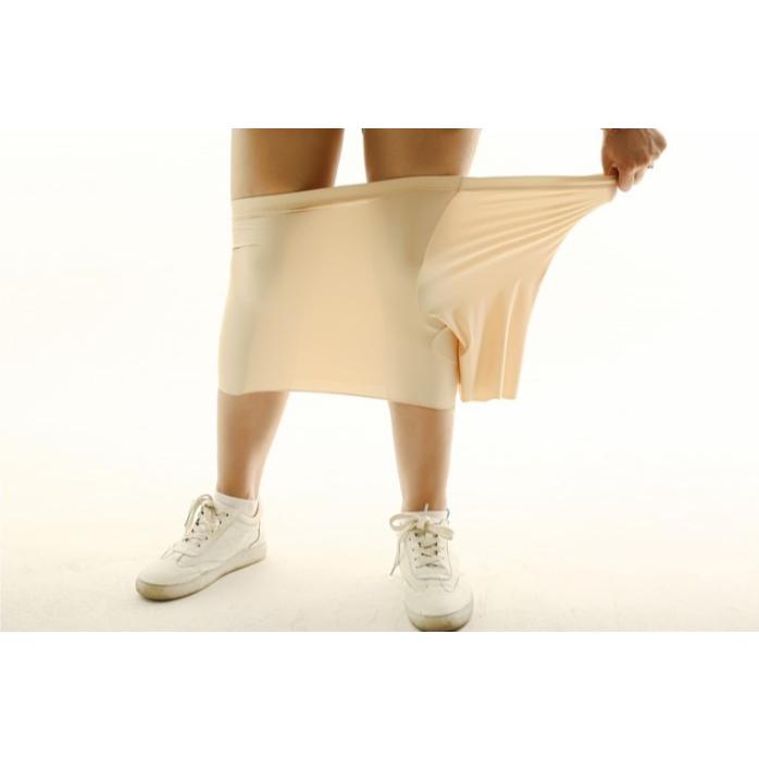 C07．加大加肥荷葉邊無痕一片式安全褲 冰絲三分打底褲 冰絲安全褲 防走光防卷邊無痕安全褲 內搭短褲-細節圖4