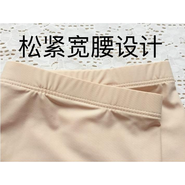 C07．加大加肥荷葉邊無痕一片式安全褲 冰絲三分打底褲 冰絲安全褲 防走光防卷邊無痕安全褲 內搭短褲-細節圖7