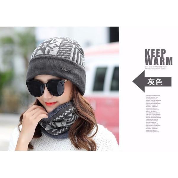 套頭帽+圍脖 加絨加厚 保暖帽 時尚針織帽 毛線帽 登山 爬山 露營 保暖防風護耳 孕婦 產婦 月子帽 騎車保暖 脖圍-細節圖2
