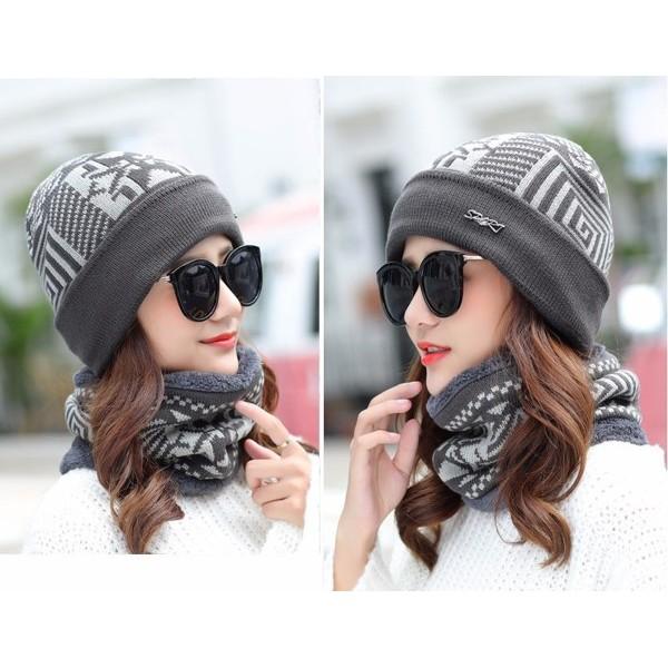 套頭帽+圍脖 加絨加厚 保暖帽 時尚針織帽 毛線帽 登山 爬山 露營 保暖防風護耳 孕婦 產婦 月子帽 騎車保暖 脖圍-細節圖5