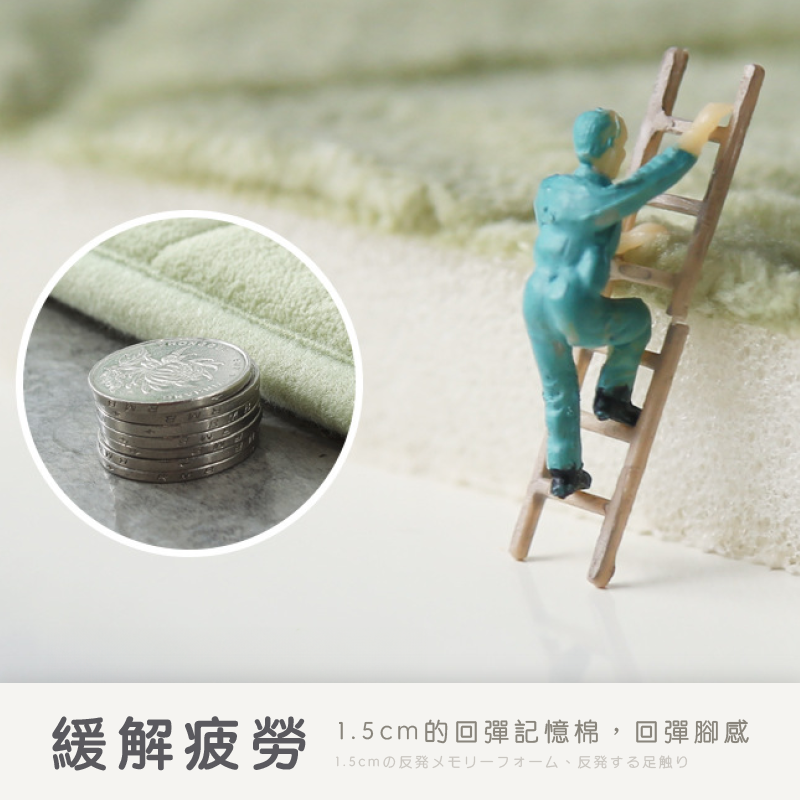 超慢回彈｜極軟記憶棉吸水地墊(50*80cm,6色) 半圓地墊 腳踏墊 吸水地墊 浴室地墊 防滑地墊 珊瑚絨地墊-細節圖3