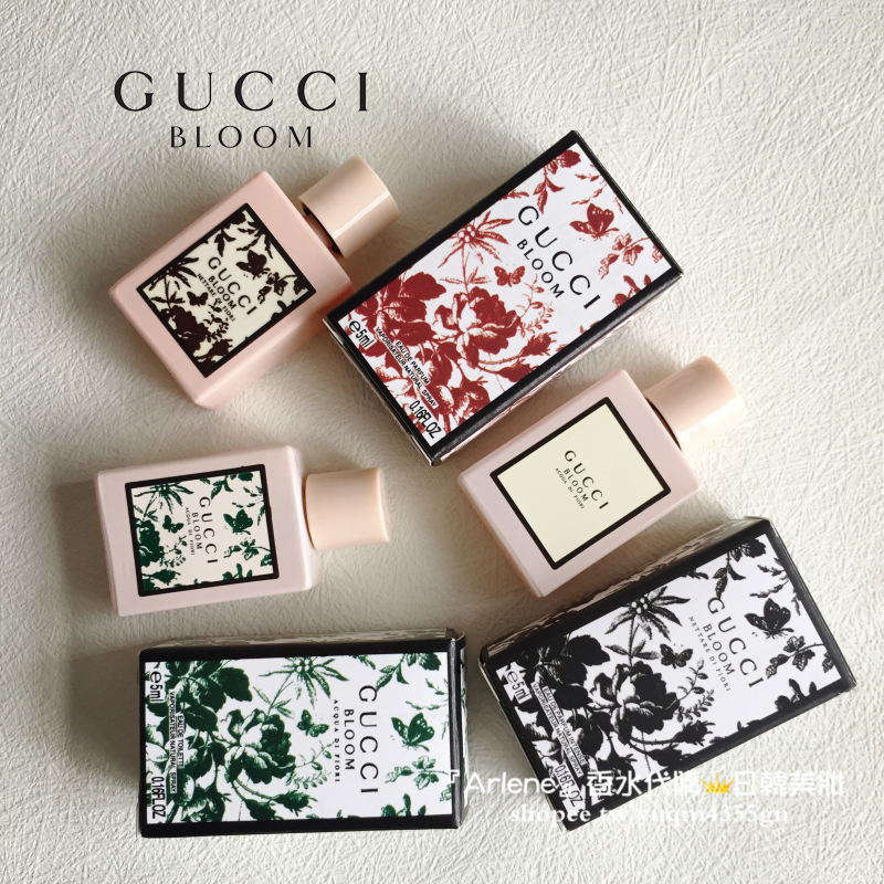 現貨 GUCCI BLOOM 花悅系列 小香水 花悅綻放 女性淡香精 / 繁花之水 / 花悅蜜意 淡香水/淡香精 5ml-細節圖2