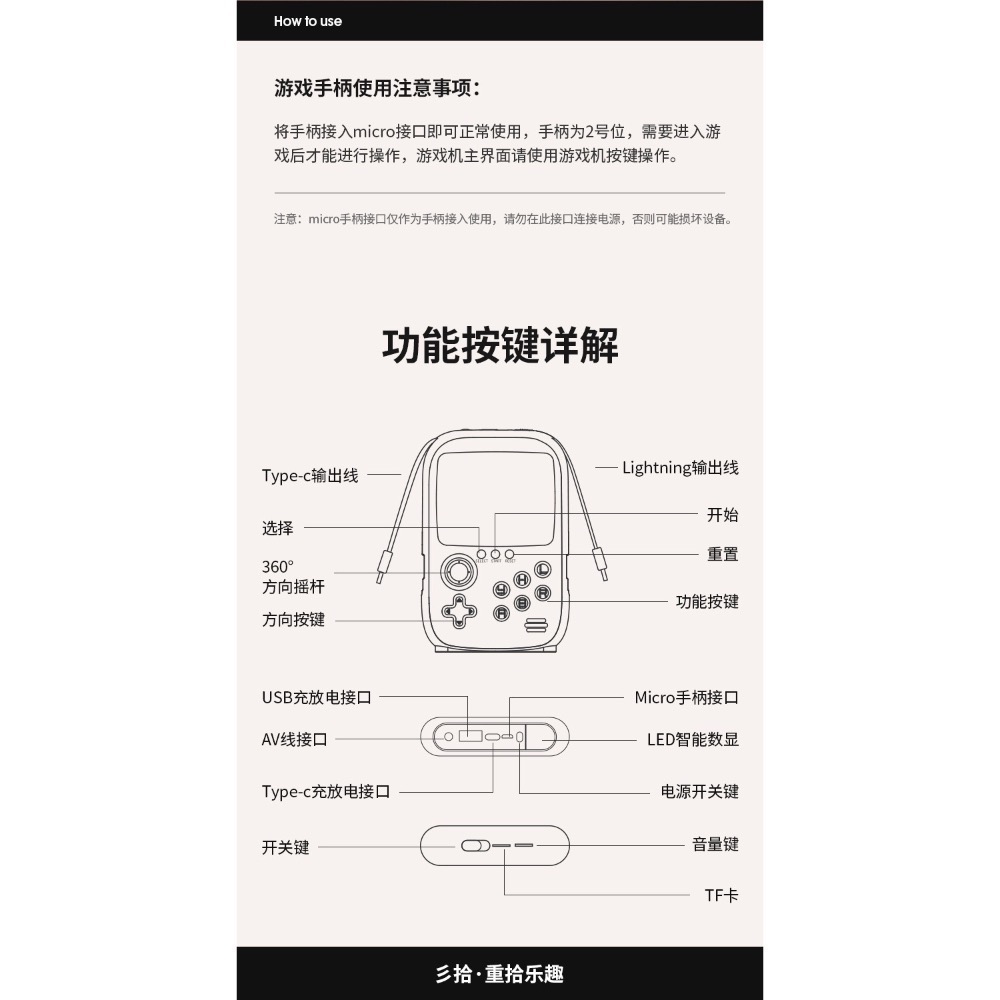 全新街機行動電源2.0（LED智能數顯|超大容量 10000+街機遊戲 自帶Type C&Lighting電線）-細節圖6