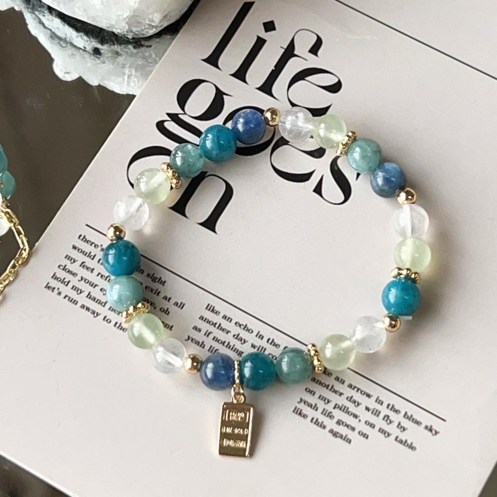 《竹青》藍針、祖母綠藍晶、高品藍晶、葡萄石、藍磷輝｜溝通,事業,情緒-細節圖2