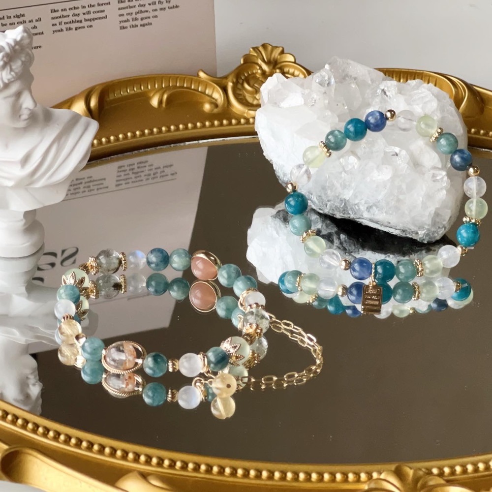 《竹青》藍針、祖母綠藍晶、高品藍晶、葡萄石、藍磷輝｜溝通,事業,情緒-細節圖4