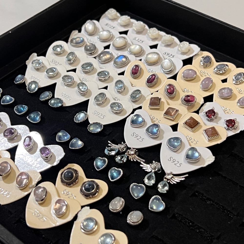 特價福利品 水晶耳環 925純銀耳針-細節圖2