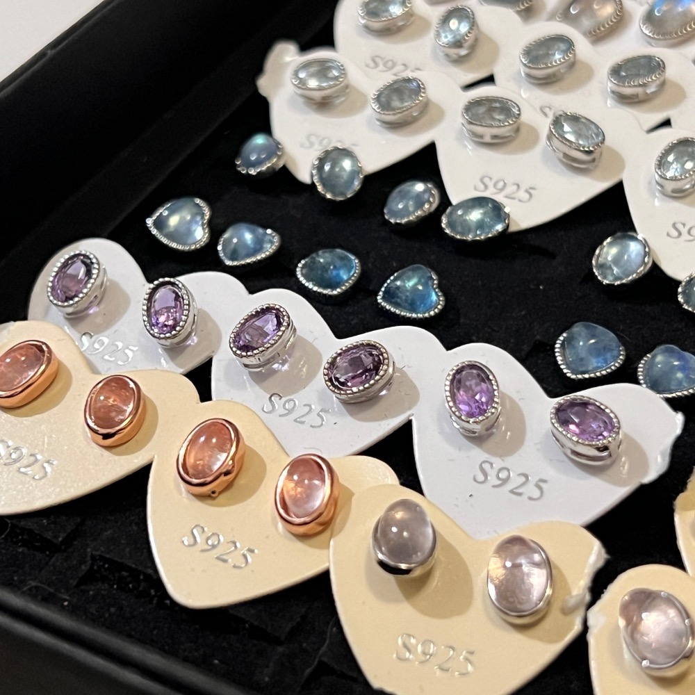 特價福利品 水晶耳環 925純銀耳針-細節圖4