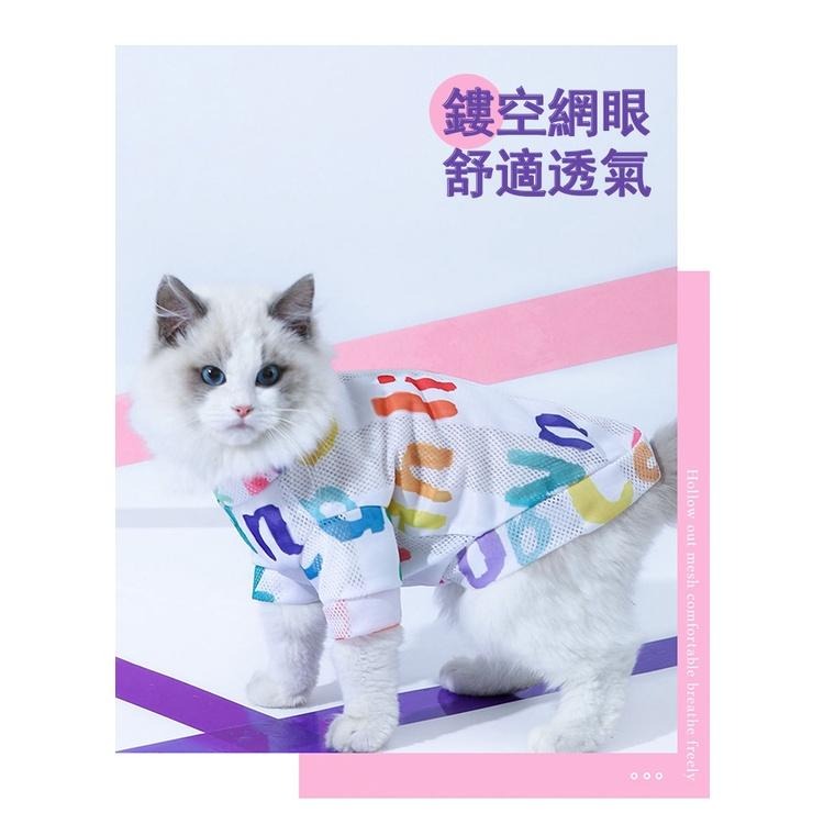 1062🔥幼小貓咪衣服🔥可愛半袖背心  鏤空網眼 舒適透氣 防掉毛 不易掙脫-細節圖4