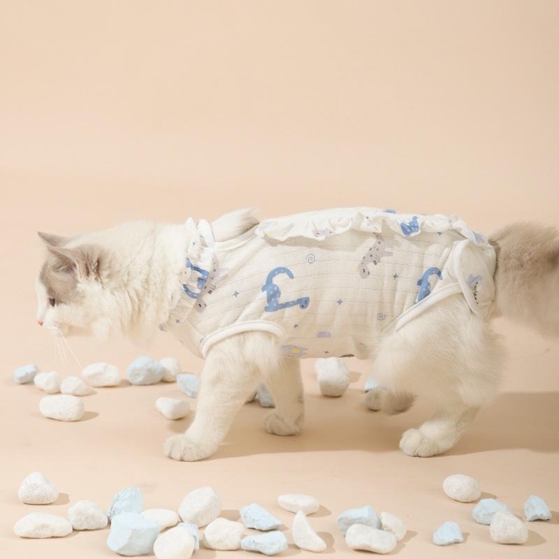 1068🔥絕育服🔥現貨 貓咪術后服 狗衣服 結紮衣 貼身透氣 魔術貼設計 手術服防舔衣 可調節-細節圖2